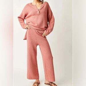 Free People Hailee Sweater Set | XS | Coral Peach